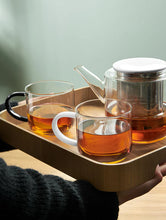 Load image into Gallery viewer, Coppa Glass Mug Black Handle 0.4 L