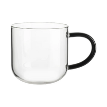 Load image into Gallery viewer, Coppa Glass Mug Black Handle 0.4 L