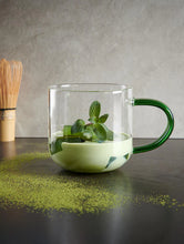 Load image into Gallery viewer, Coppa Glass Mug Green Handle 0.4 L