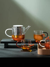 Load image into Gallery viewer, Coppa Glass Mug Green Handle 0.4 L