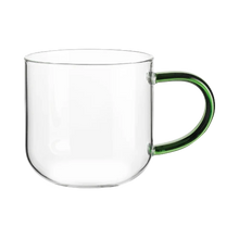 Load image into Gallery viewer, Coppa Glass Mug Green Handle 0.4 L