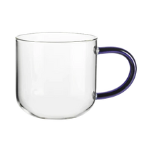 Load image into Gallery viewer, Coppa Glass Mug Blue Handle 0.4 L
