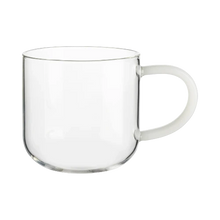 Load image into Gallery viewer, Coppa Glass Mug White Handle 0.4 L