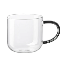 Load image into Gallery viewer, Coppa Glass Mug Grey Handle 0.4 L