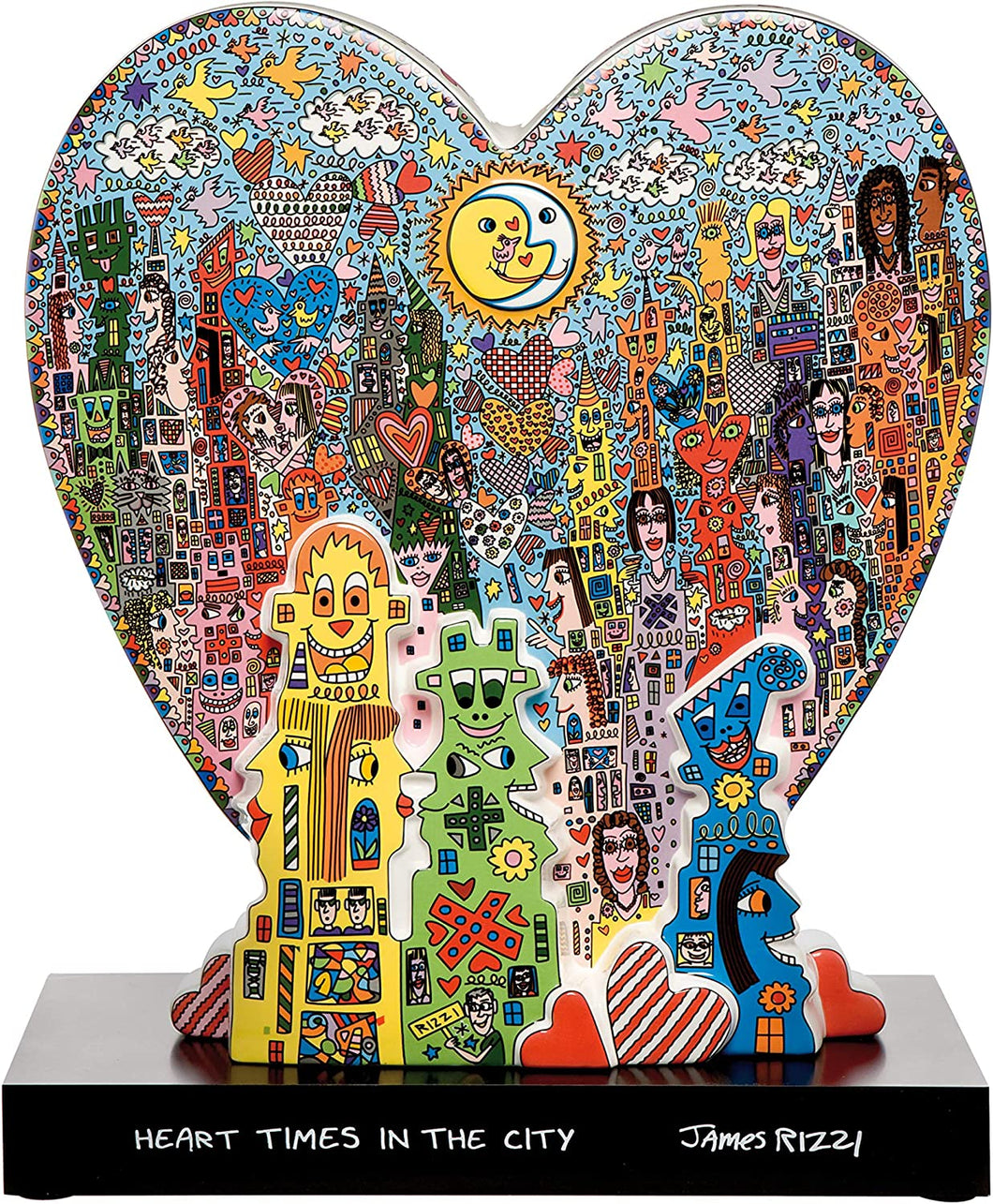 Heart Times in The City by James Rizzi 44cm