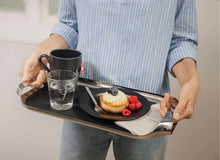 Load image into Gallery viewer, Serving Tray 43 x 25 cm Stainless Steel + Silicone Mat for Steel Tray