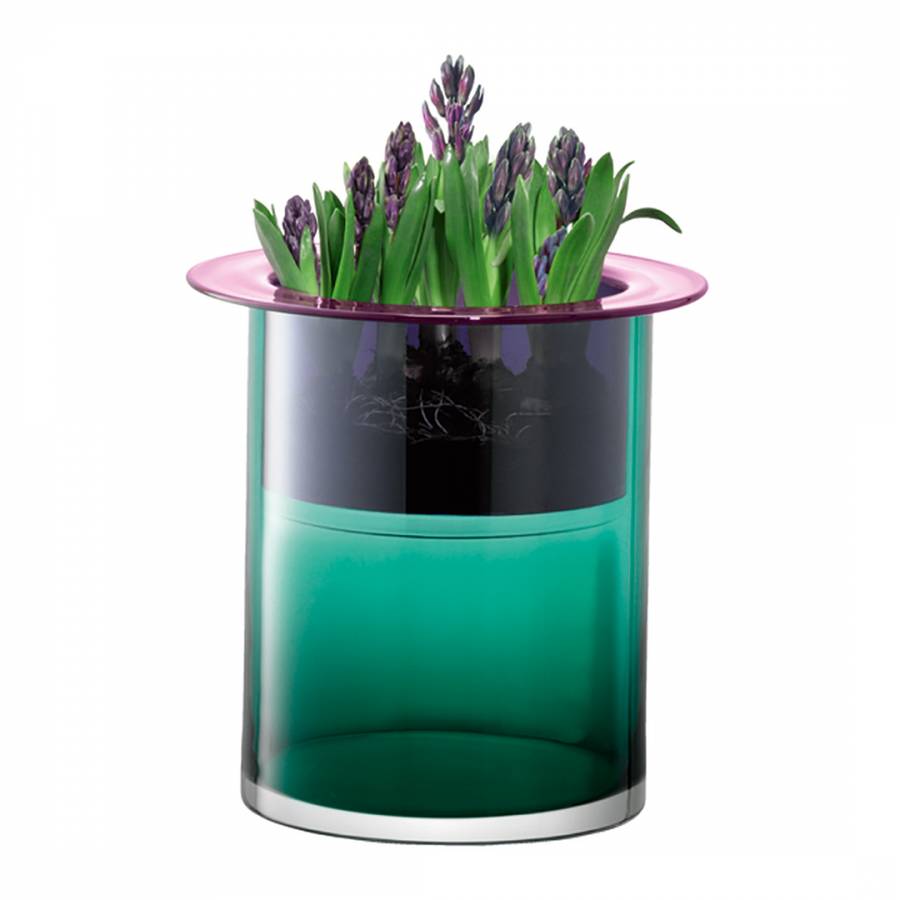 Nest vase/bougeoir green-violet 35cm