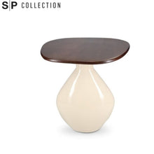 Load image into Gallery viewer, Mio Side Table 41x36xH40cm with Wooden Tabletop Ivory