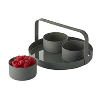 Load image into Gallery viewer, Clara Snack Tray with 3 Bowls Green Powder Coated
