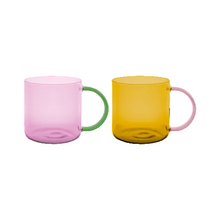 Load image into Gallery viewer, Glass Tumbler 'Fred' Rose-Yellow, Set of 2