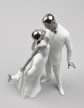 Load image into Gallery viewer, Happy Anniversary Couple Figurine, Silver Lustre
