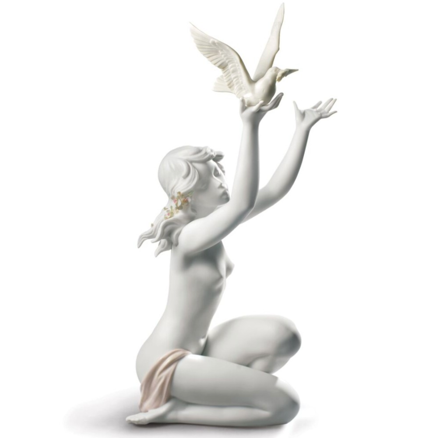 Peace Offering Woman Figurine, White