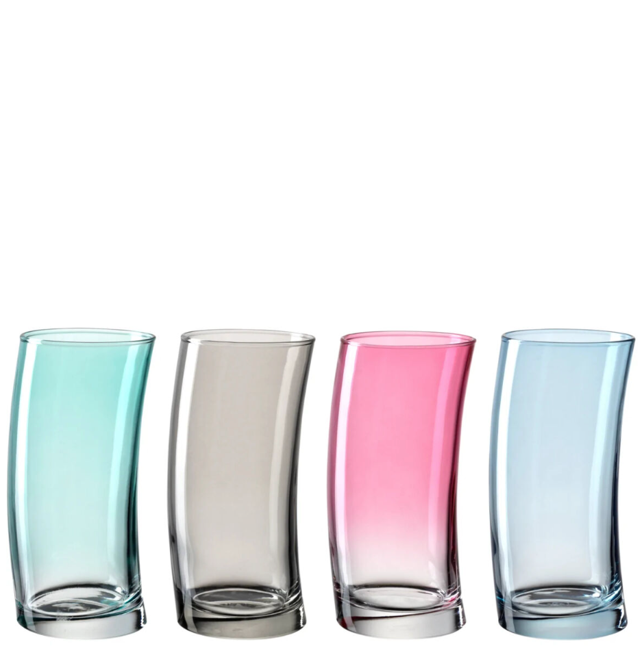 Swing long glass set of 4, cold colors