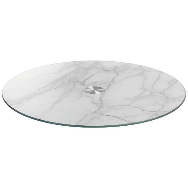 Turn serving plate, white marble look