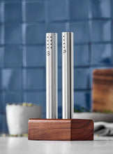 Load image into Gallery viewer, Salt and Pepper Set with Wooden Base