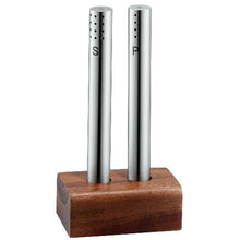 Load image into Gallery viewer, Salt and Pepper Set with Wooden Base