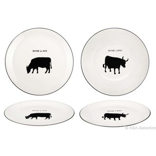 À table fromage ligne noire cheese plate buffalo & cow, set of 2