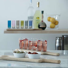 Load image into Gallery viewer, 6 colored vodka glasses on wooden paddle
