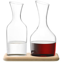 Load image into Gallery viewer, Water & Wine Carafe Set with Oak Base