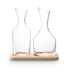 Load image into Gallery viewer, Water & Wine Carafe Set with Oak Base