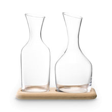 Load image into Gallery viewer, Water &amp; Wine Carafe Set with Oak Base
