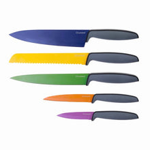 Load image into Gallery viewer, Set of 5 knives with colored blades
