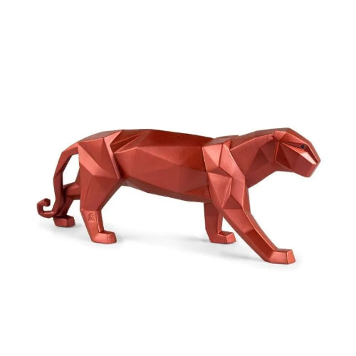 Panther Figurine, Metallic Red