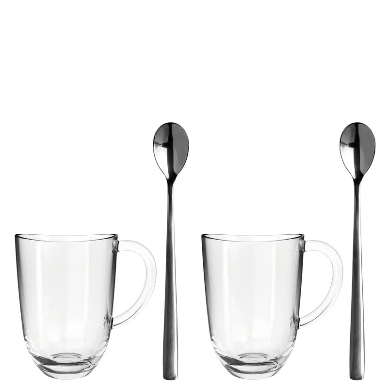 Napoli 2 Latte Macchiato Cups 380 ml + 2 Spoons