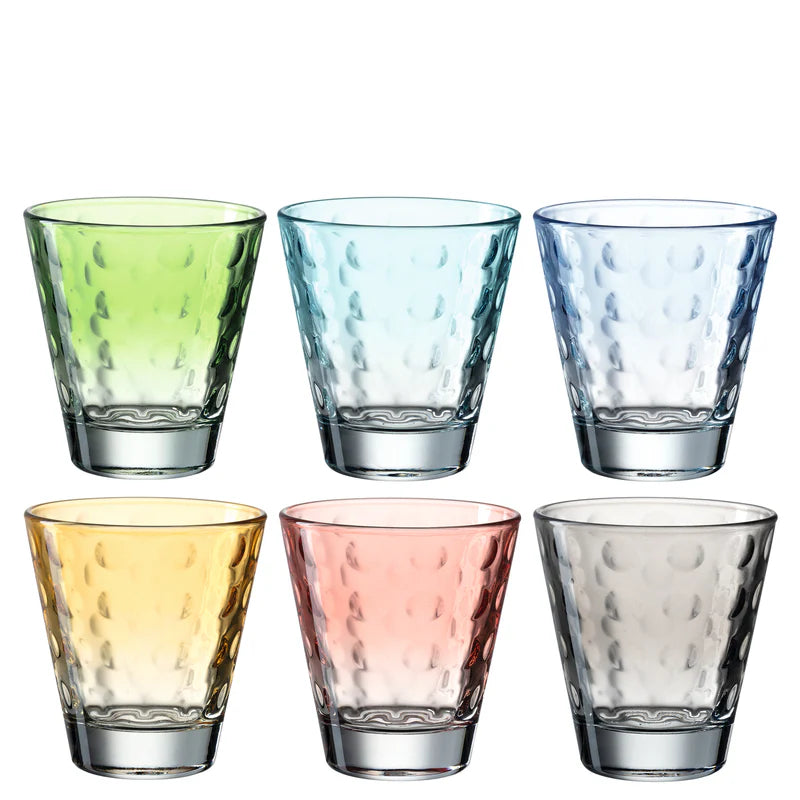 Optic Drinking Glass 215 ml Pastel Set of 6