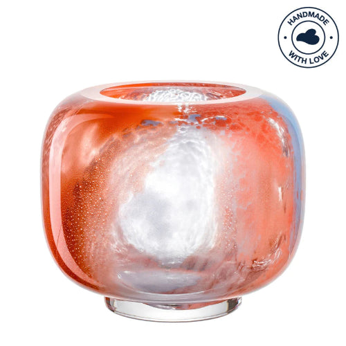Cipria Due Vase Orange/Blue 20 cm