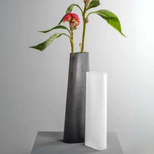 Load image into Gallery viewer, Turno Vase Grey Satin Finish 34 cm

