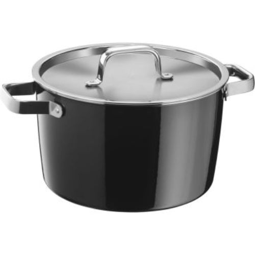 Fusiontec Aromatic Black High Casserole with Lid 22 Cm