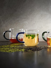 Load image into Gallery viewer, Coppa Glass Mug Blue Handle 0.4 L
