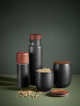 Load image into Gallery viewer, Japandi Tea Jar with Wooden Lid Black 0.3 L
