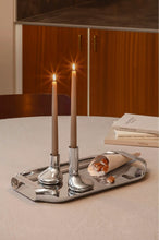 Load image into Gallery viewer, Serving Tray 43 x 25 cm Stainless Steel + Silicone Mat for Steel Tray
