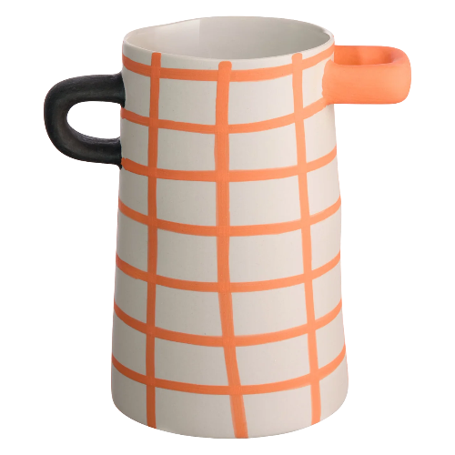 Rayu Vase, Orange Checkered H: 17 cm
