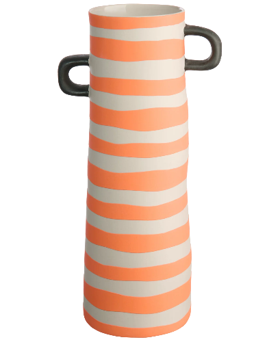 Rayu Vase, Orange Striped H: 28 cm
