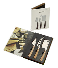 Load image into Gallery viewer, Lattevivo Cheese Knife Set in Stainless Steel and Light Wood
