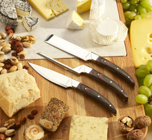 Load image into Gallery viewer, Caseus Cheese Knife Set in Stainless Steel and Dark Wood Handle

