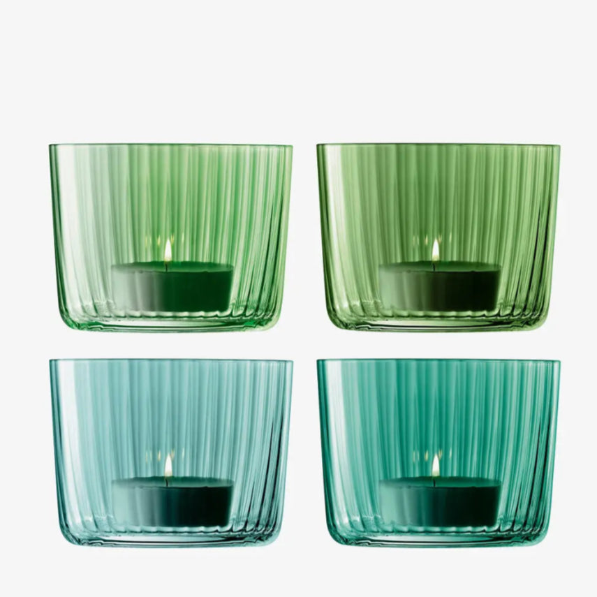 Gems Tealight Holder 6cm Set of 4 Jade Green