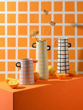 Load image into Gallery viewer, Rayu Vase, Orange Checkered H: 17 cm
