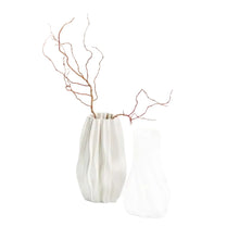 Load image into Gallery viewer, Pleated White Vase 30 cm
