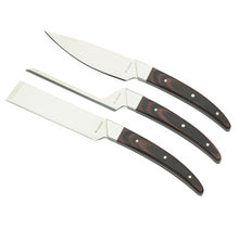 Load image into Gallery viewer, Caseus Cheese Knife Set in Stainless Steel and Dark Wood Handle
