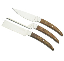 Load image into Gallery viewer, Caseus Cheese Knife Set in Stainless Steel and Light Wood Handle
