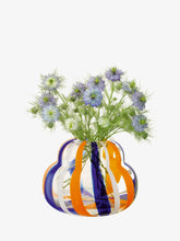 Load image into Gallery viewer, Folk Vase 19cm Blue/Orange/White
