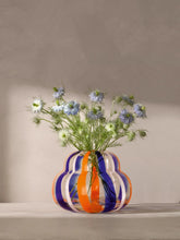 Load image into Gallery viewer, Folk Vase 19cm Blue/Orange/White
