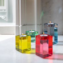 Load image into Gallery viewer, Glass Block Candle Holder 'Vela' Set of 4

