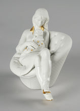 Load image into Gallery viewer, Feels Like Heaven Mother Figurine. Golden Lustre and White
