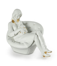 Load image into Gallery viewer, Feels Like Heaven Mother Figurine. Golden Lustre and White
