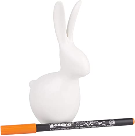Rabbit 16 cm white + porcelain marker